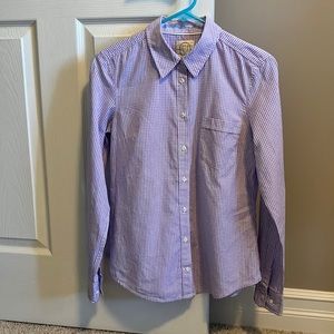 Aritzia Talula Classic Fit Button Down Size S Lavender Gingham